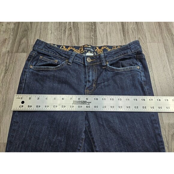 St. John's Bay Women Size 10 Petite Pockets Straight Leg Denim Blue Jeans Capris - Picture 7 of 10